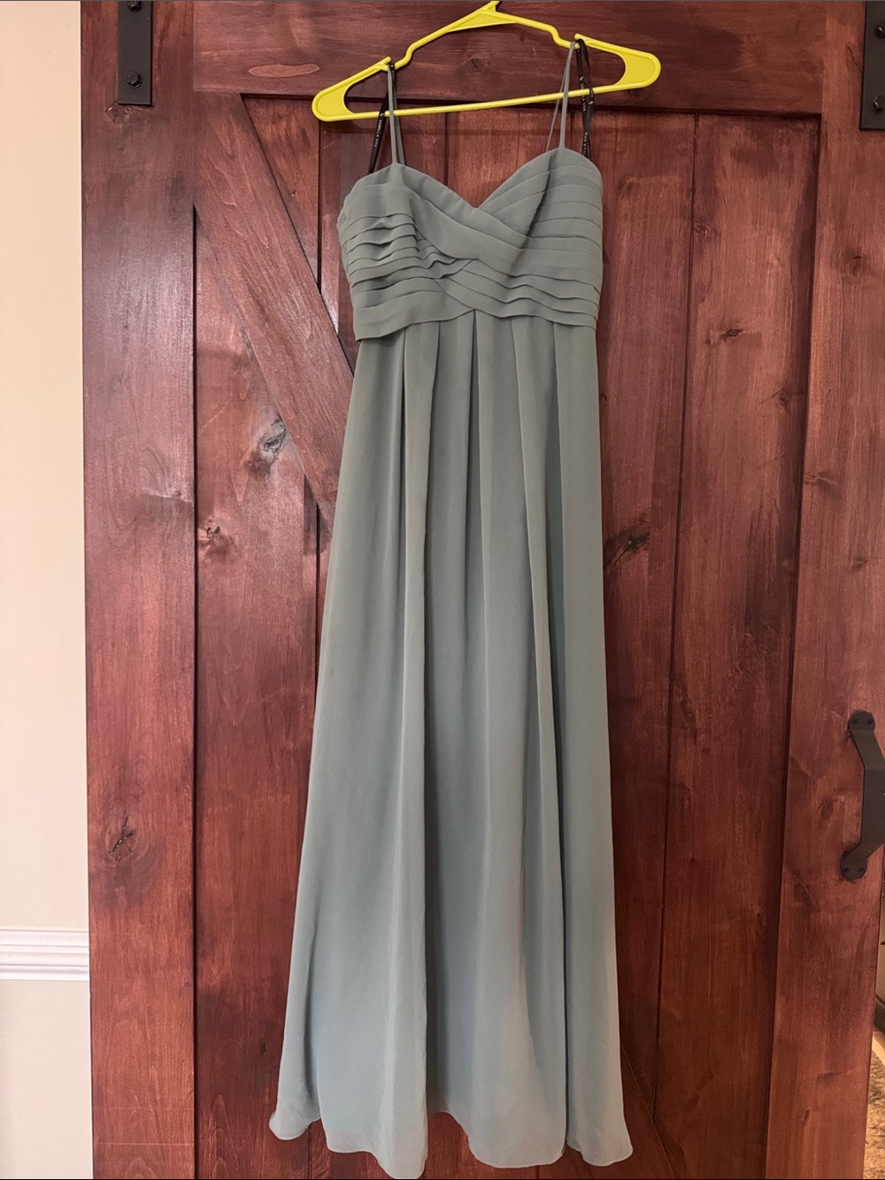 SORELLA VITA Sage Green Chiffon Spaghetti Strap Formal Dress